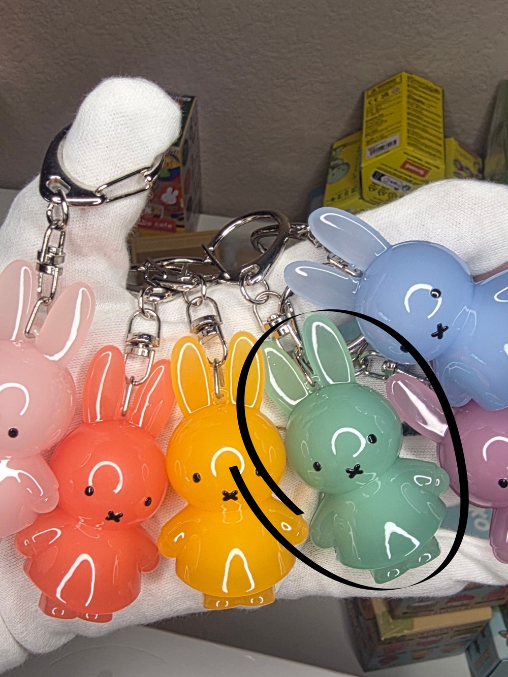 Miffy Green Apple Jelly Keychain